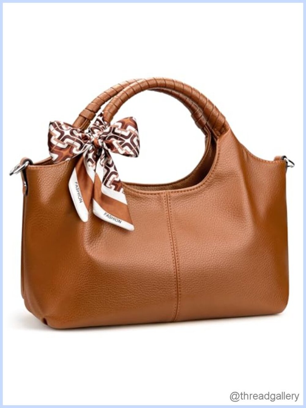 Vegan Leather Top Handle Bag with Adjustable Strap